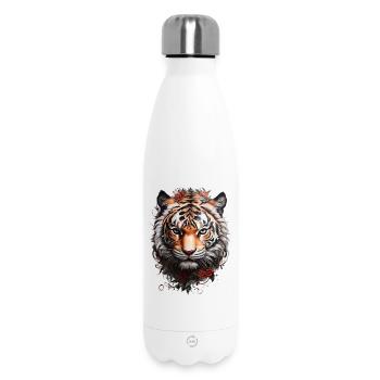 Tiger Head Powerful Tiger Tribal Tattoo - Insulated Water Bottle 500 ml - white - Front