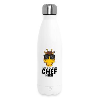 Chef Spruch Anführer Giraffe Motiv - Thermosflasche 500 ml - Weiß - Vorne