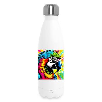 Papagei Pop Art - Thermosflasche 500 ml - Weiß - Vorne