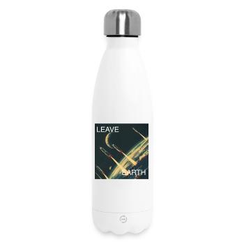Retro Style Poster Space Travel "Leave Earth" - Insulated Water Bottle 500 ml - white - Front