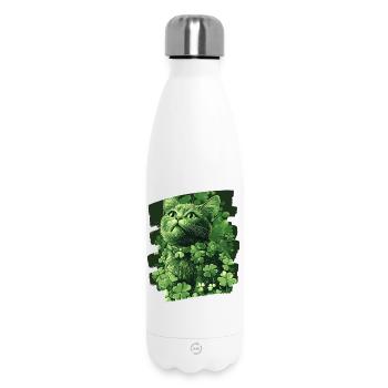 Chat de la Saint-Patrick - Bouteille isotherme 500 ml - blanc - Devant