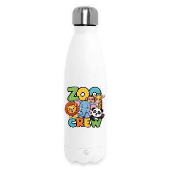 Lustiges Zoo Crew Tierdesign - Thermosflasche 500 ml - Weiß - Vorne