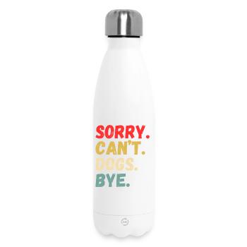 Playful Can’t Dogs Bye Design - Insulated Water Bottle 500 ml - white - Front