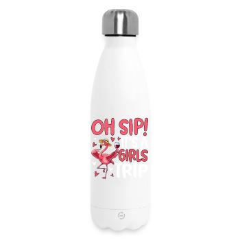 Flamingo Girls Trip Design - Thermosflasche 500 ml - Weiß - Vorne