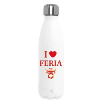 Affiche Féria avec Taureau et Chapeau feria - Bouteille isotherme 500 ml - blanc - Devant