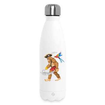 Drôle Pirate Bigfoot Épée Perroquet Aventure - Bouteille isotherme 500 ml - blanc - Devant