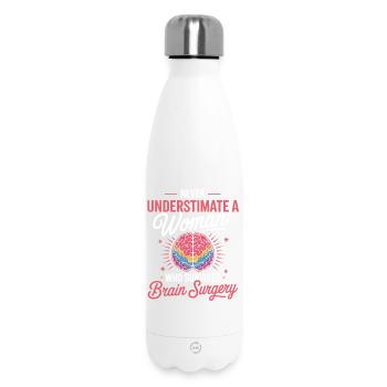 Strength of Women Brain Surgery Motif - Insulated Water Bottle 500 ml - white - Front