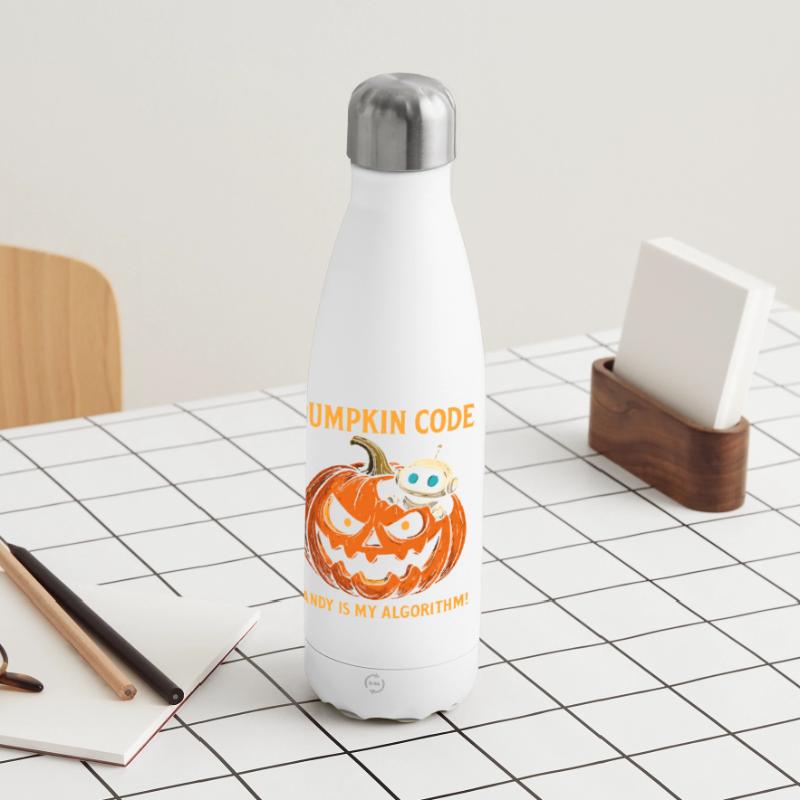 Pumpkin Code: Candy is My Algorithm! Insulated Water Bottle 500 ml