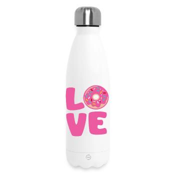 Donut Love Rose Pop Art - Bouteille isotherme 500 ml - blanc - Devant