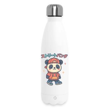 Straßenpanda Hoodie - Thermosflasche 500 ml - Weiß - Vorne