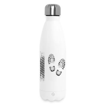 Track and Footprint Pattern - Insulated Water Bottle 500 ml - white - Front