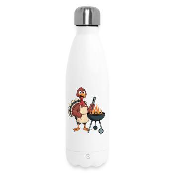 Funny Turkey Grilling Design - Insulated Water Bottle 500 ml - white - Front