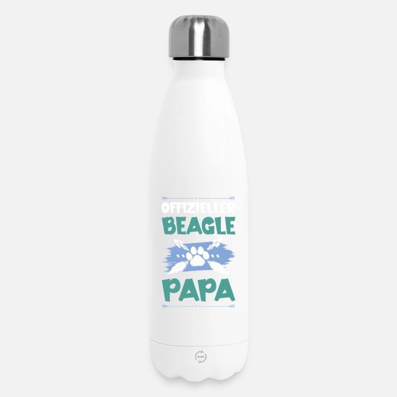 beagle hunde papa - Thermosflasche 500 ml - Weiß