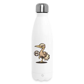 Pelikan mit Ball – Sportlicher Mascot - Thermosflasche 500 ml - Weiß - Vorne