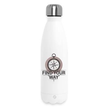 Find Your Way Compass Adventurer - Insulated Water Bottle 500 ml - white - Front