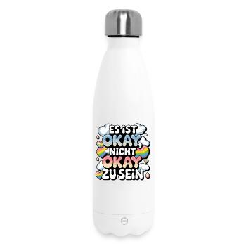  Es Ist Okay Nicht Okay Zu Sein Regenbogen Pride - Thermosflasche 500 ml - Weiß - Vorne