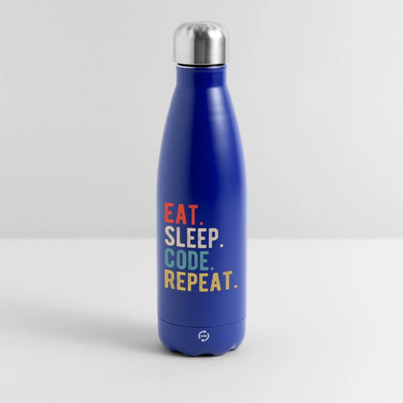 Eat Sleep Code Repeat Programmer Nerd Retro Bouteille isotherme 500 ml