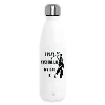 I Play Golf Awesome Like My Dad  - Insulated Water Bottle 500 ml - white - Front