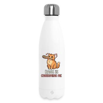 Rage Is Consuming Me Cute Cat Meme - Insulated Water Bottle 500 ml - white - Front
