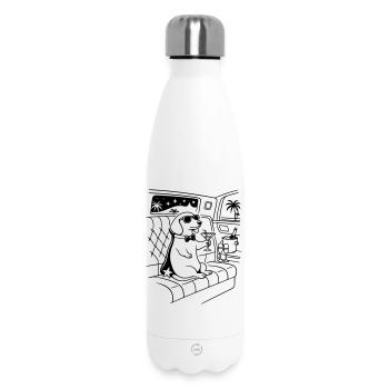Dachshund Movie Star Fame Limosine Line Art - Insulated Water Bottle 500 ml - white - Front