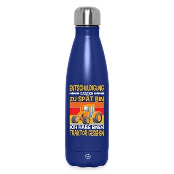 Bagger Kinder Outfits Baustelle Baggerfahrer - Thermosflasche 500 ml - Dunkelblau  - Vorne
