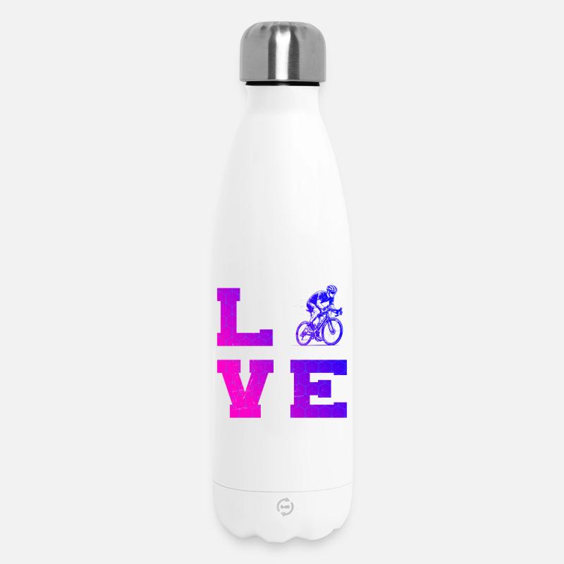 Motif clair de vélo de route pour chaque jour - Bouteille isotherme 500 ml - blanc