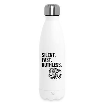 Silent. Fast. Ruthless. - Insulated Water Bottle 500 ml - white - Front