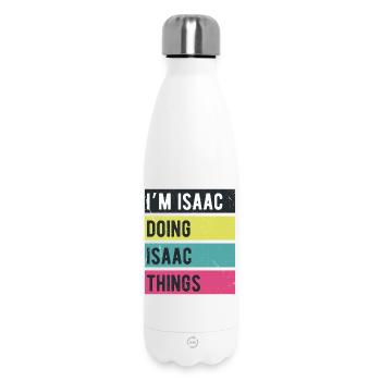 I’m Isaac Doing Isaac Things Retro Colors - Insulated Water Bottle 500 ml - white - Front