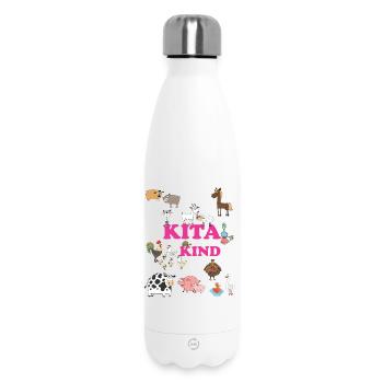 Kita Kind Animal World – Colorful Animals - Insulated Water Bottle 500 ml - white - Front