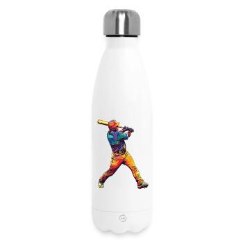 Baseball Strike - Insulated Water Bottle 500 ml - white - Front