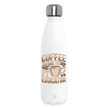 Éducateur en kinésithérapie Thérapie par le mouvement du café Amateur de café - Bouteille isotherme 500 ml - blanc - Devant