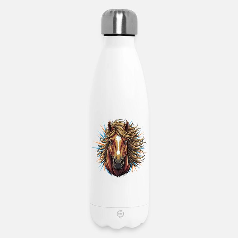 Explosion néon de tête de cheval - Bouteille isotherme 500 ml - blanc