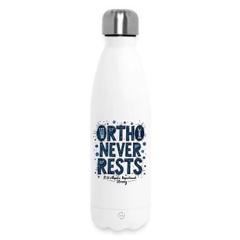 Ortho Nie Rastlos: Blaue Bakterien Typografie - Thermosflasche 500 ml - Weiß - Vorne
