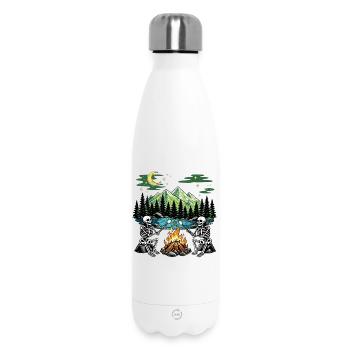 Skeleton Campfire Night Marshmallow Camping Camp - Thermosflasche 500 ml - Weiß - Vorne
