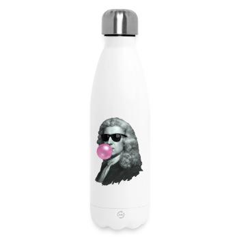 Isaac Newton with chewing gum and sunglasses - Insulated Water Bottle 500 ml - white - Front