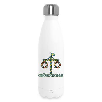 Litha Pagan Summer Solstice Midsummer Midsommar - Insulated Water Bottle 500 ml - white - Front
