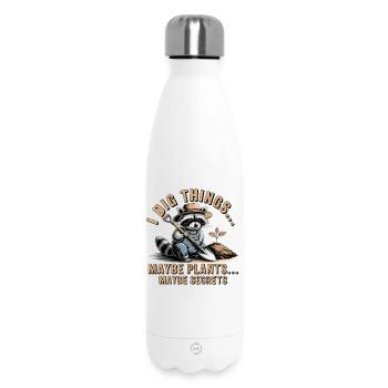 Raccoon Gardener: Digging Secrets - Insulated Water Bottle 500 ml - white - Front