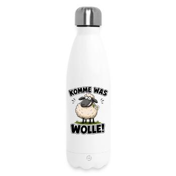 Komme Was Wolle – Schmuse-Schaf Design - Thermosflasche 500 ml - Weiß - Vorne