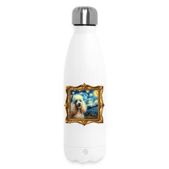 Poodle Starry Night - Insulated Water Bottle 500 ml - white - Front