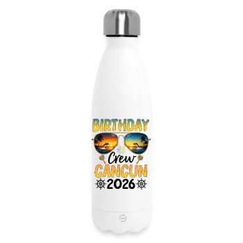 Birthday Crew Cancun 2026 - Thermosflasche 500 ml - Weiß - Vorne