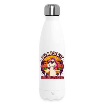 Einhorn Lustiger Saufen Party Spruch - Thermosflasche 500 ml - Weiß - Vorne