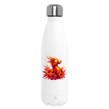 Feuerphönix mit Tropenblüten und Sonnenbrille - Thermosflasche 500 ml - Weiß - Vorne