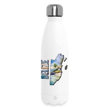 Aquarell Landkarte Belize - Thermosflasche 500 ml - Weiß - Vorne