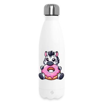 Süßes Zebra Donut Dessert Nascherei Lecker - Thermosflasche 500 ml - Weiß - Vorne