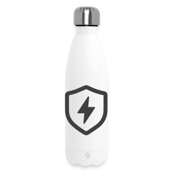 Elektrisches Energieschild Icon Logo - Thermosflasche 500 ml - Weiß - Vorne