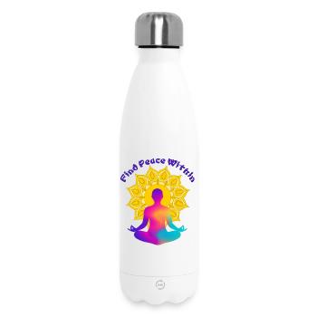 Finde einen Frieden in Mandala Glow - Thermosflasche 500 ml - Weiß - Vorne