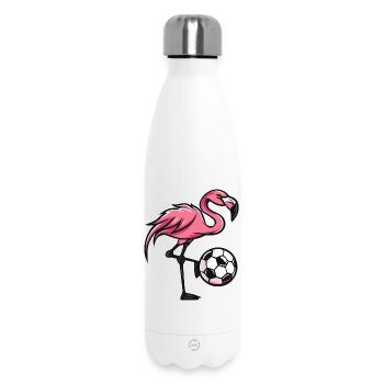 Flamingo Fußball Comic - Thermosflasche 500 ml - Weiß - Vorne