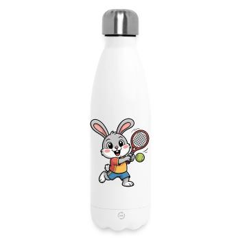 Häschen Tennisabenteuer - Thermosflasche 500 ml - Weiß - Vorne
