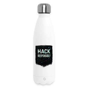Cybersicherheit: Hack-Verantwortung - Thermosflasche 500 ml - Weiß - Vorne