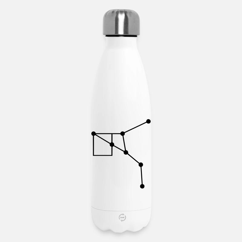 Constellation Geometry Lines - Insulated Water Bottle 500 ml - white